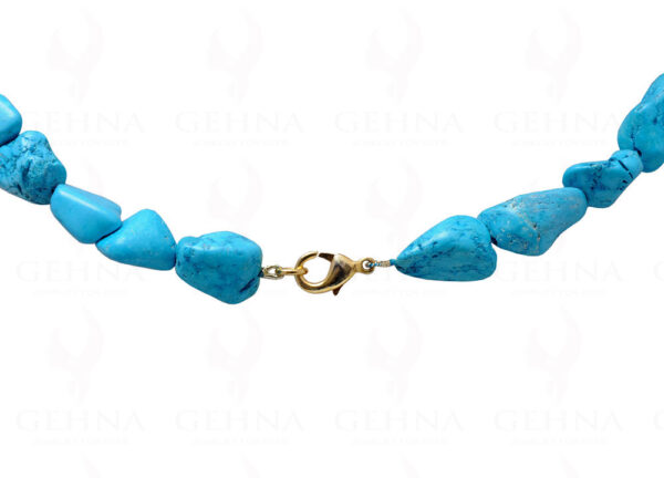 Blue Turquoise Gemstone Tumble Bead String Necklace NS-1124