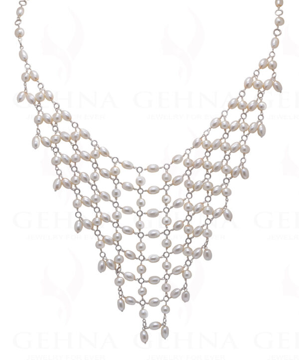 Pearl Knotted Necklace In .925 Sterling Silver Cm1125