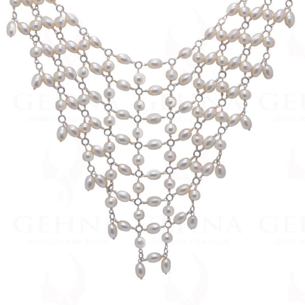 Pearl Knotted Necklace In .925 Sterling Silver Cm1125