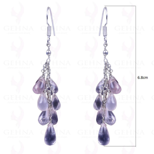 Rose Quartz Gemstone Drops Earrings Made In .925 Sterling Silver ES-1125