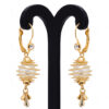 Simulated Diamond & Pearl Studded Gold Plated Earrings FE-1125