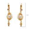 Simulated Diamond & Pearl Studded Gold Plated Earrings FE-1125