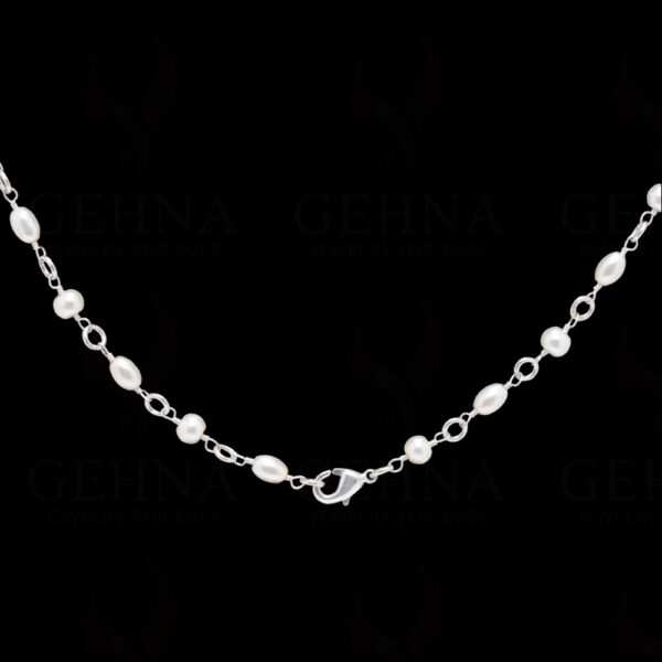 Pearl Knotted Necklace In .925 Sterling Silver Cm1125