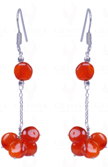 Carnelian Gemstone Cabochon Earrings Made With .925 Sterling Silver ES-1127