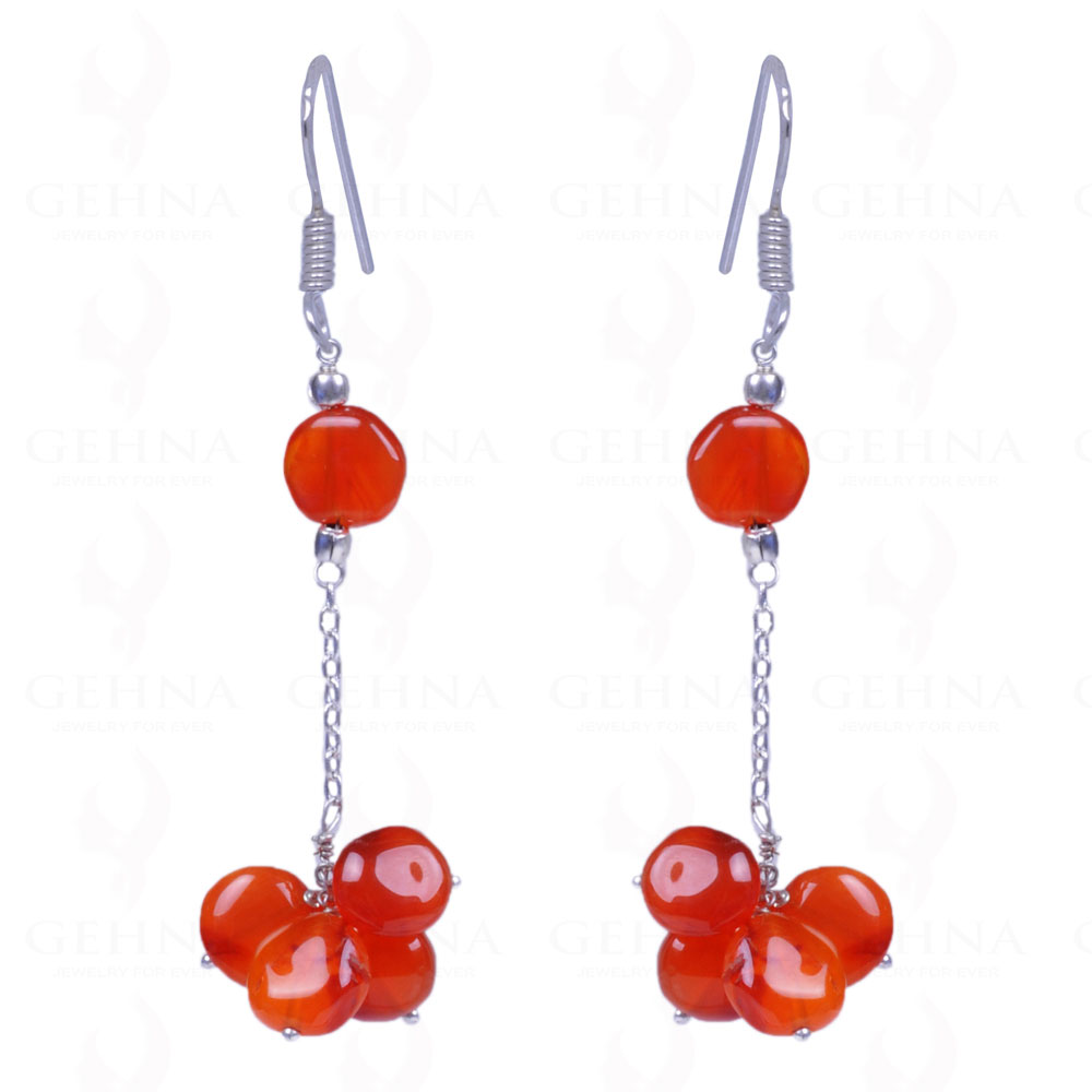 Carnelian Gemstone Cabochon Earrings Made With .925 Sterling Silver ES-1127