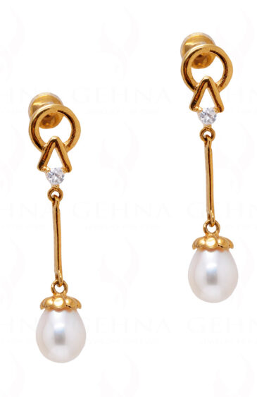 Pearl & Simulated Diamond Studded Festive Earring FE-1127