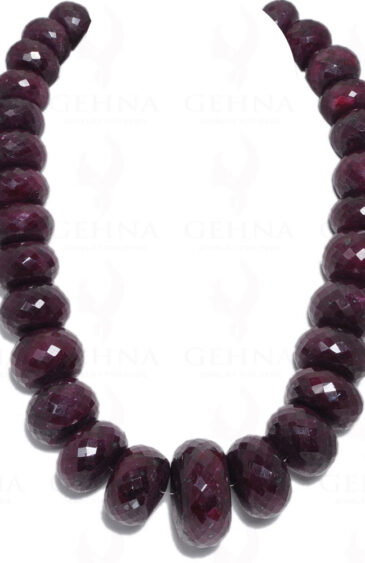 Ruby Gemstone Round Faceted Bead Strand NP-1127