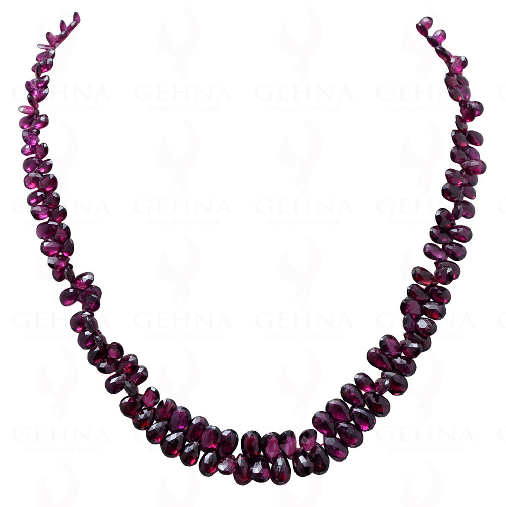 Rhodolite Garnet Gemstone Almond Shaped Faceted Bead  NS-1127