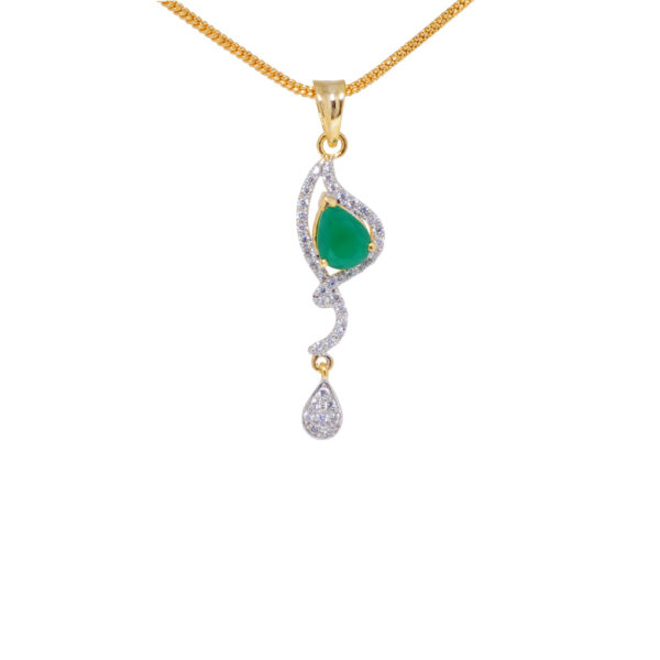 Elegant Emerald & Classic Topaz Studded Pendant & Earring Set FP-1127