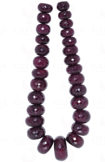 Ruby Gemstone Round Faceted Bead Strand NP-1127