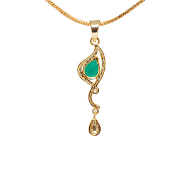 Elegant Emerald & Classic Topaz Studded Pendant & Earring Set FP-1127