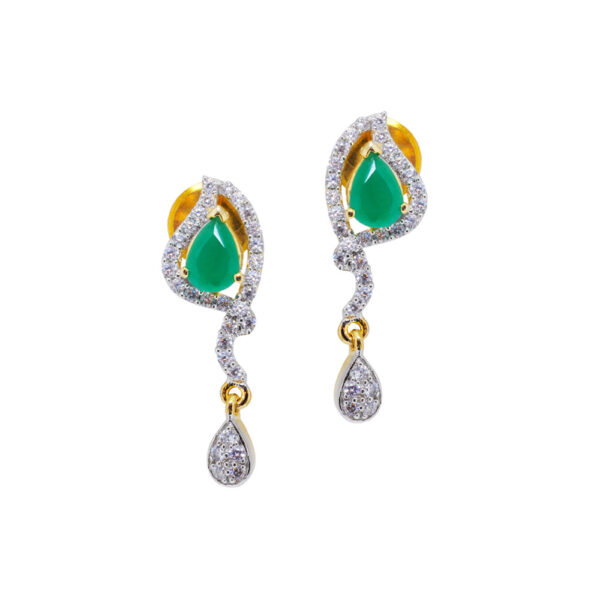 Elegant Emerald & Classic Topaz Studded Pendant & Earring Set FP-1127