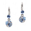 Simulated Diamond Sterling Silver Balled Dangle Festive Earrings FE-1128