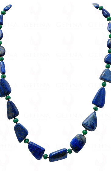 Emerald & Lapis Lazuli Gemstone Bead With .925 Solid Silver Elements & NS-1128