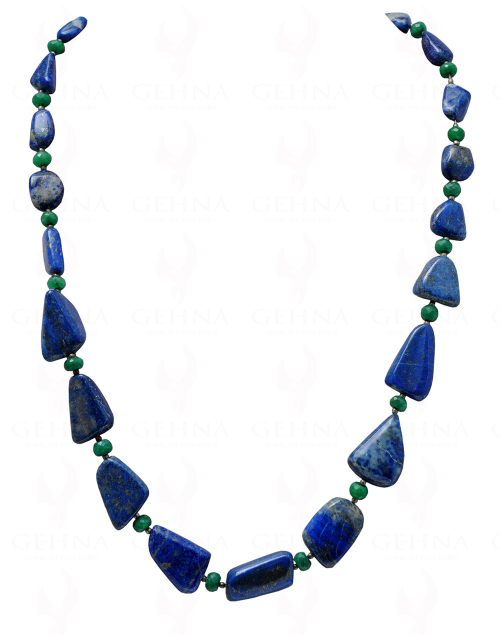 Emerald & Lapis Lazuli Gemstone Bead With .925 Solid Silver Elements & NS-1128