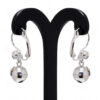 Simulated Diamond Sterling Silver Balled Dangle Festive Earrings FE-1128