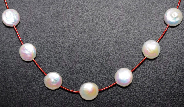 Coin Shaped Mother Of Pearl Beaded Necklace NM-1128