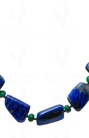 Emerald & Lapis Lazuli Gemstone Bead With .925 Solid Silver Elements & NS-1128