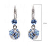 Simulated Diamond Sterling Silver Balled Dangle Festive Earrings FE-1128