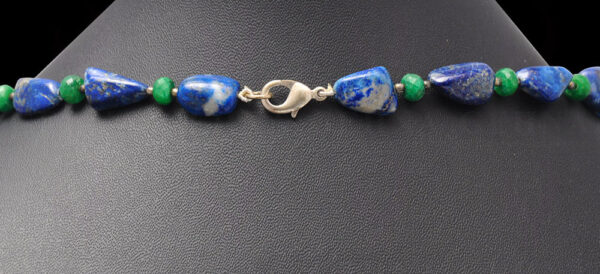 Emerald & Lapis Lazuli Gemstone Bead With .925 Solid Silver Elements & NS-1128