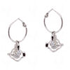 Simulated Diamond Silver Plated Dangle Earrings FE-1129