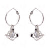 Simulated Diamond Silver Plated Dangle Earrings FE-1129