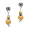 Simulated Diamond Gold Plated Ball Shaped Brilliant Drop Earring FE-1130