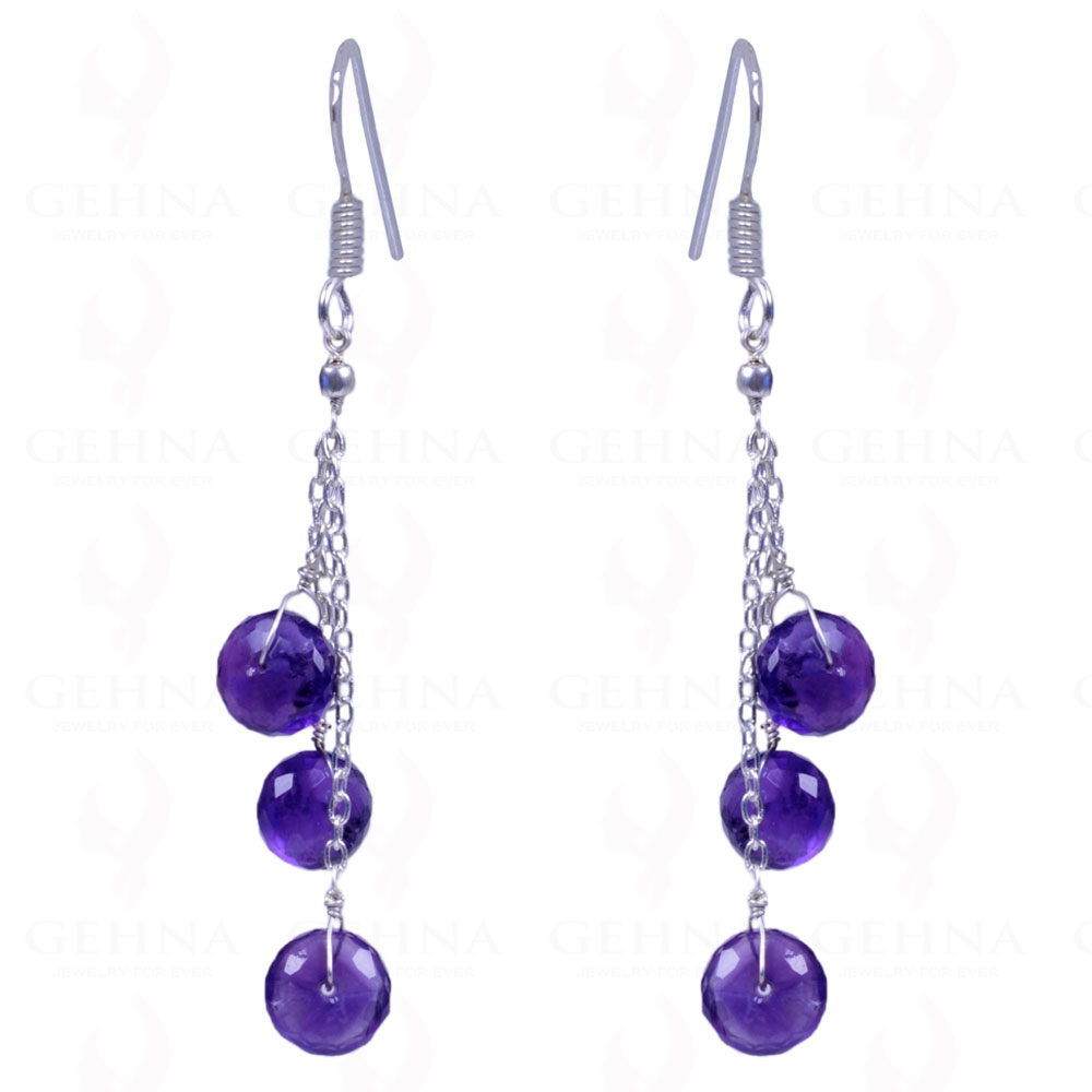 Amethyst Gemstone Earrings Made In .925 Sterling Silver ES-1131