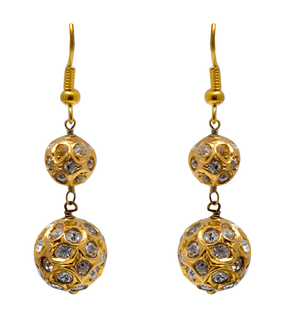 Cubic Zirconia Studded Lac Ball Earring LE01-1131