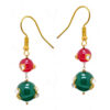 Emerald, White Sapphire & Ruby Dangle Earrings FE-1131
