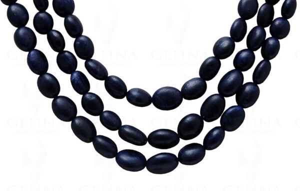 3 Rows Of Blue Sapphire Oval Shaped Cabochon Bead NP-1131