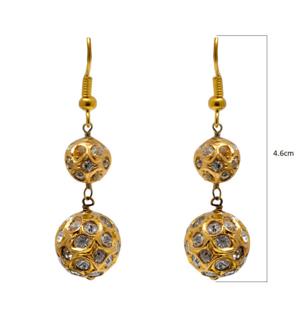 Cubic Zirconia Studded Lac Ball Earring LE01-1131