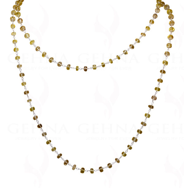 Lemon Topaz Gemstone Bead Chain  In.925 Sterling Silver CS-1132