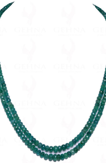 2 Rows Of Zambian Emerald Gemstone Faceted Bead NP-1132