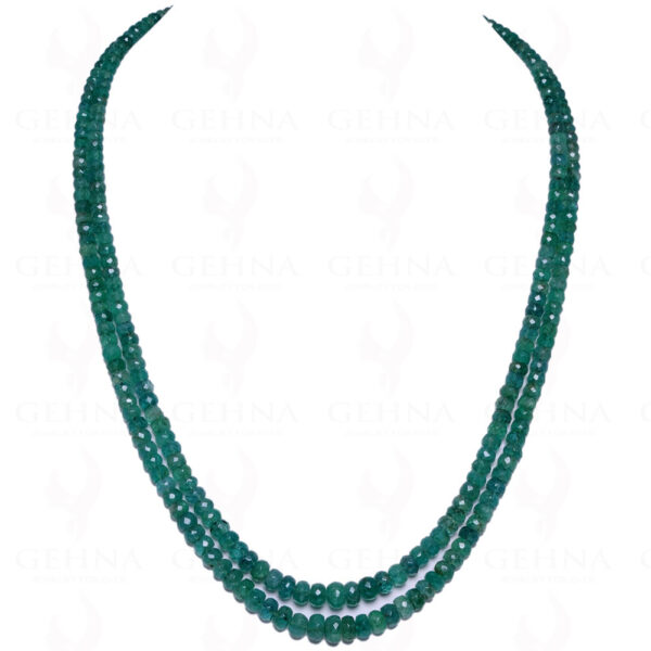 2 Rows Of Zambian Emerald Gemstone Faceted Bead NP-1132