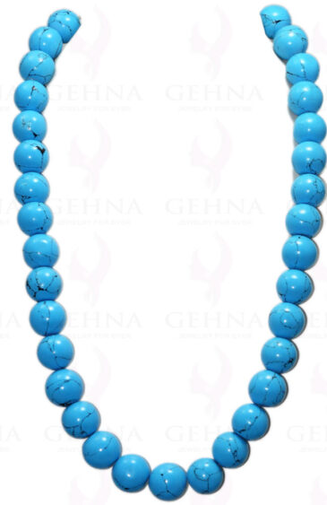 Turquoise Gemstone Cabochon Round Ball Bead Necklace  NS-1132