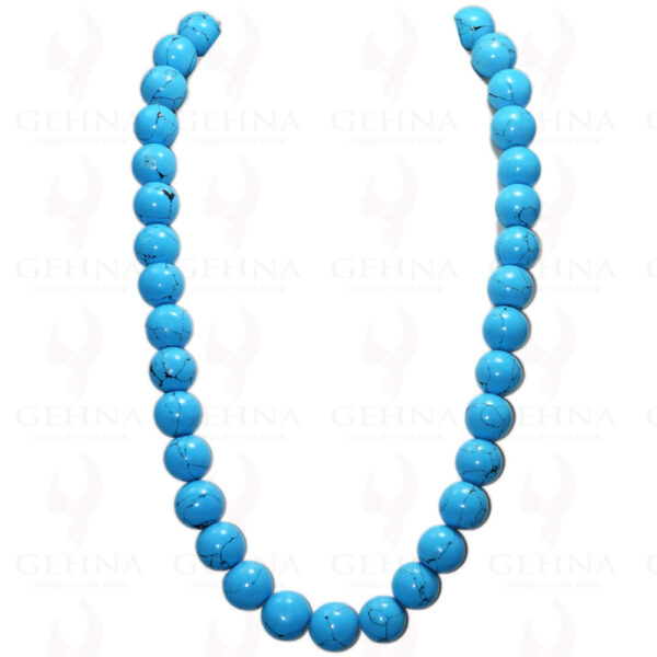 Turquoise Gemstone Cabochon Round Ball Bead Necklace  NS-1132