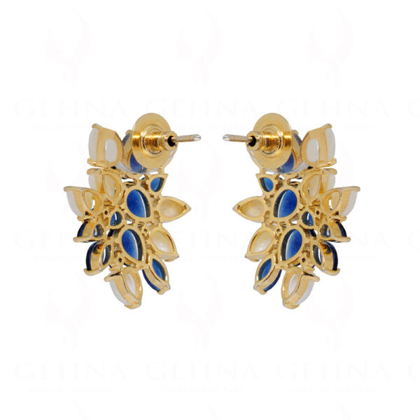 Pearl & Sapphire Studded Elegant Pair Of Earrings FE-1132