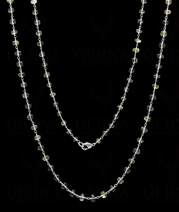 Lemon Topaz Gemstone Bead Chain  In.925 Sterling Silver CS-1132