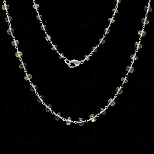 Lemon Topaz Gemstone Bead Chain  In.925 Sterling Silver CS-1132