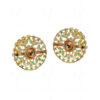 Emerald Studded Globe Shape Festive Earrings FE-1133