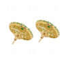 Emerald Studded Globe Shape Festive Earrings FE-1133
