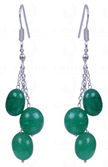 Emerald Gemstone Oval Shape Earrings Made With .925 Sterling Silver ES-1134