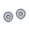 White Pearl & Sapphire Studded Festive Earrings FE-1134
