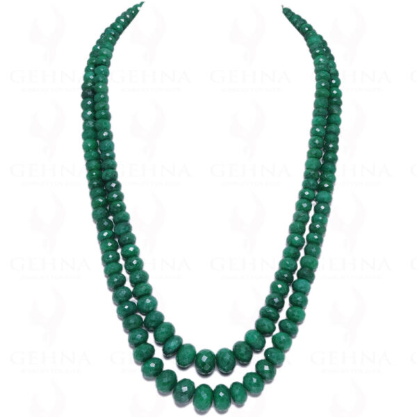 2 Rows Of African Mines Emerald Gemstone Faceted Bead NP-1134