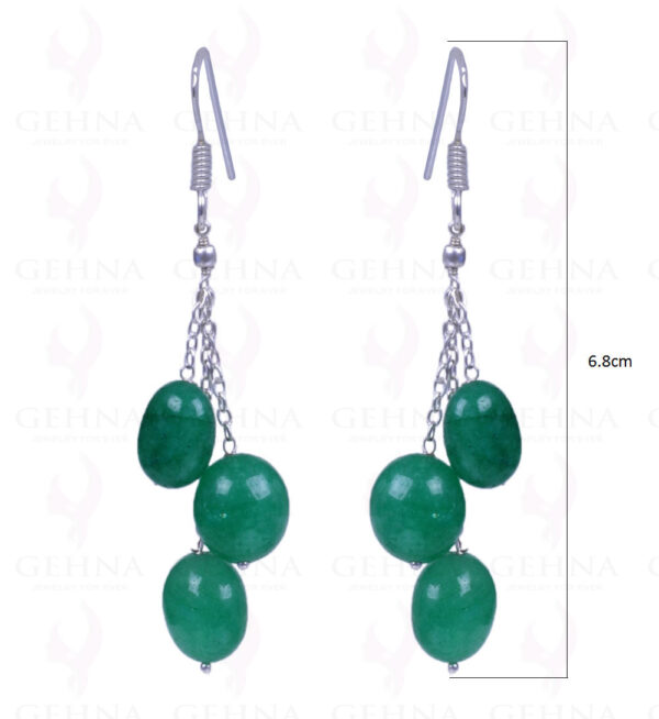 Emerald Gemstone Oval Shape Earrings Made With .925 Sterling Silver ES-1134