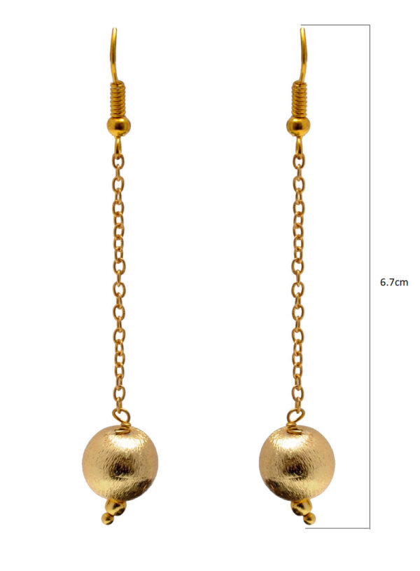 Golden Color Lac Ball Earring LE01-1134