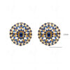 Blue Sapphire Studded Globe Shape Festive Earrings FE-1136