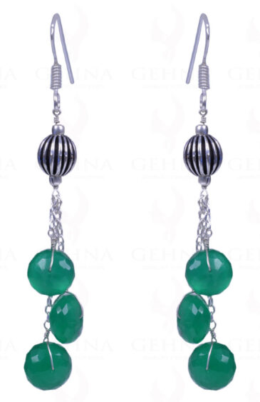 Green Onyx Gemstone Earrings Made In .925 Sterling Silver ES-1137