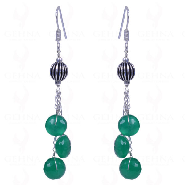 Green Onyx Gemstone Earrings Made In .925 Sterling Silver ES-1137